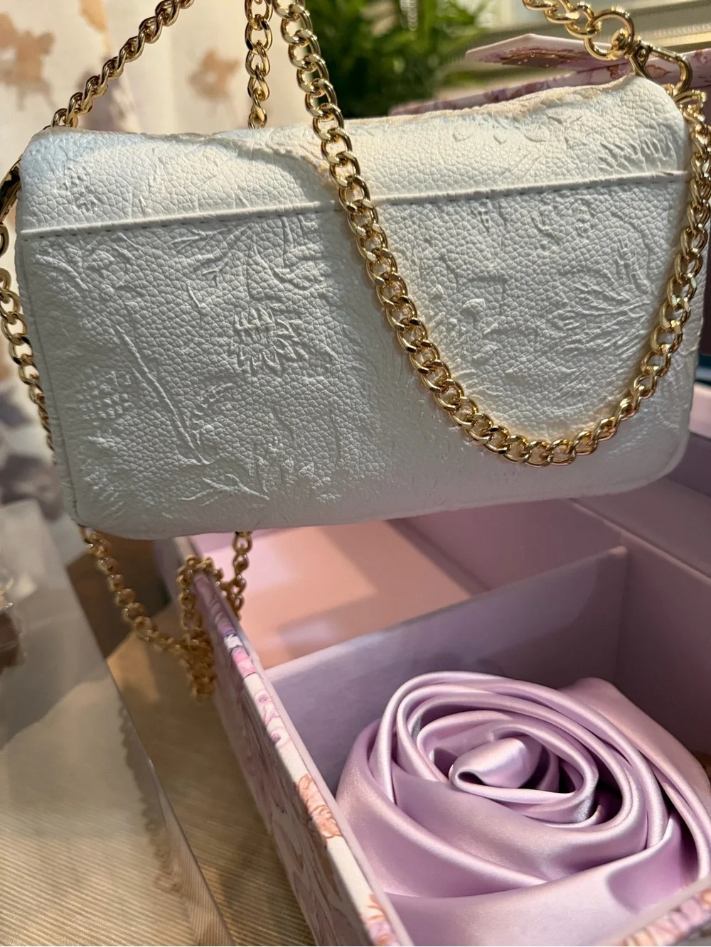 Women’s Floral Jewelry Box Set with Keychain and Purse